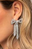 Paparazzi Just BOW With It - White Earring