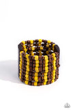 Paparazzi R and R - Yellow Wood Bracelet