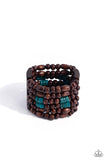 Paparazzi Paradise Palazzo - Blue Wood Bracelet