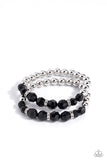 Paparazzi Two by Two Twinkle - Black Bracelet