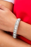 Paparazzi Polishing Promise - White Bling Bracelet