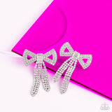 Paparazzi Just BOW With It - White Earring