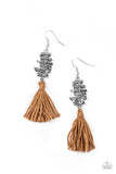 Paparazzi Tiki Tassel - Brown Tassel Earring