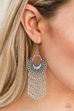 Paparazzi Catching Dreams Silver Textured Half Moon - Fashion Fix Exclusive October 2019 - The Jewelry Box Collection 