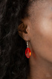Paparazzi Spring Daydream - Red Beads - Silver Necklace and matching Earrings