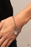 Paparazzi Till DAZZLE Do Us Part - White Heart Bracelet