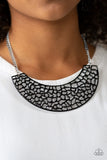 Paparazzi Powerful Prowl - Black Necklace and Matching Earrings