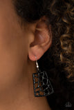 Paparazzi Powerful Prowl - Black Necklace and Matching Earrings