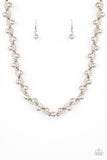 Paparazzi Uptown Opulence - White Necklace and Matching Earrings