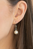 Paparazzi Uptown Opulence - White Necklace and Matching Earrings