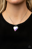 Paparazzi Lockdown My Heart - Multi Iridescent Heart Necklace