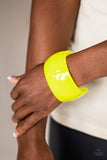 Paparazzi Fluent in Flamboyance - Yellow Acrylic Bracelet - The Jewelry Box Collection 