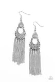 Paparazzi Insane Chain - Silver Earrings - The Jewelry Box Collection 