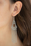 Paparazzi Insane Chain - Silver Earrings - The Jewelry Box Collection 