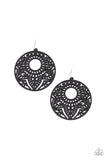 Paparazzi Mandala Mambo - Black Wood Earring