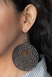 Paparazzi Mandala Mambo - Black Wood Earring