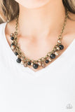 Paparazzi The GRIT Crowd - Black - Necklace and matching Earrings