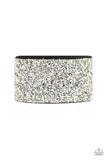 Paparazzi The Halftime Show - Silver - Rhinestones / Leather - Bracelet - Life of the Party Exclusive - January 2020