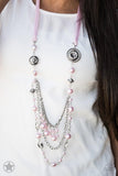 Paparazzi All The Trimmings - Pink Pearl Necklace - The Jewelry Box Collection 