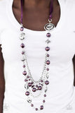 Paparazzi All The Trimmings - Purple Pearl Necklace - The Jewelry Box Collection 
