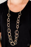 Paparazzi Elegantly Ensnared - Gold Necklace and Matching Earrings