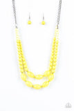 Paparazzi Sundae Shoppe - Yellow Beads - Silver Necklace and matching Earrings