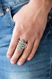 Paparazzi Rio Trio - Green beads - Silver Ring
