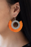 Paparazzi Fringe Fanatic - Orange Earring - The Jewelry Box Collection 