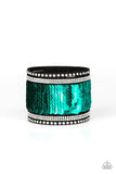Paparazzi MERMAIDS Have More Fun - Green / Silver - Sequin Rhinestones Bracelet