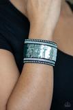 Paparazzi MERMAIDS Have More Fun - Green / Silver - Sequin Rhinestones Bracelet