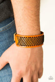 Paparazzi Cross The Line - Brown Bracelet - The Jewelry Box Collection 