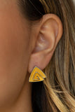 Paparazzi On Blast - Yellow Post earring - The Jewelry Box Collection 