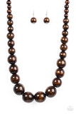 Paparazzi Effortlessly Everglades Brown Wood Necklace - The Jewelry Box Collection 