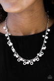 Paparazzi Elegant Ensemble Pearl Silver Chain Necklace & Earrings