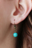 Paparazzi Paleo Princess - Brass - Green Necklace and matching Earrings