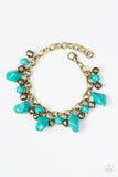 Paparazzi Practical Paleo - Brass - Green Bead Bracelet