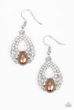 Paparazzi Share The Wealth - Brown - Rhinestones Earrings