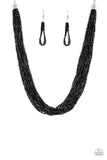 Paparazzi The Speed of STARLIGHT - Black- Seed Beads - Necklace and matching Earrings - The Jewelry Box Collection 