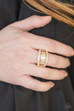 Paparazzi Bank Run - Gold - White Pearl - White Rhinestones - Ring - The Jewelry Box Collection 
