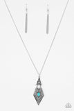Paparazzi Just A Mirage - Blue Necklace and Matching Earrings - The Jewelry Box Collection 