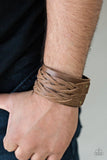Paparazzi Accessories ~ No Mercy - Brown mens urban bracelet - The Jewelry Box Collection 