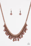 Paparazzi Imperial Idol - Copper Brown Necklace and matching Earrings