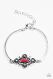 Paparazzi Mesa Flower - Red Bracelet - The Jewelry Box Collection 