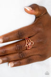Paparazzi Better Shape Up - Copper - Triangle, Circle and Rectangle Frame - Ring - The Jewelry Box Collection 