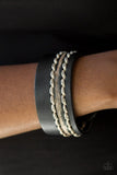 Paparazzi Beach Boy - Black Leather - Snap Bracelet - The Jewelry Box Collection 
