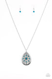 Paparazzi I Am Queen Blue Necklace and Matching Earrings - The Jewelry Box Collection 