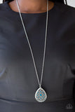 Paparazzi I Am Queen Blue Necklace and Matching Earrings - The Jewelry Box Collection 