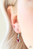 Paparazzi I Am Queen - Red Necklace and Matching Earrings - The Jewelry Box Collection 
