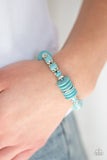Paparazzi Sagebrush Serenade - Blue - Turquoise Stone - Stretchy Band Bracelet