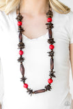 Paparazzi Cozumel Coast - Red Wood Necklace